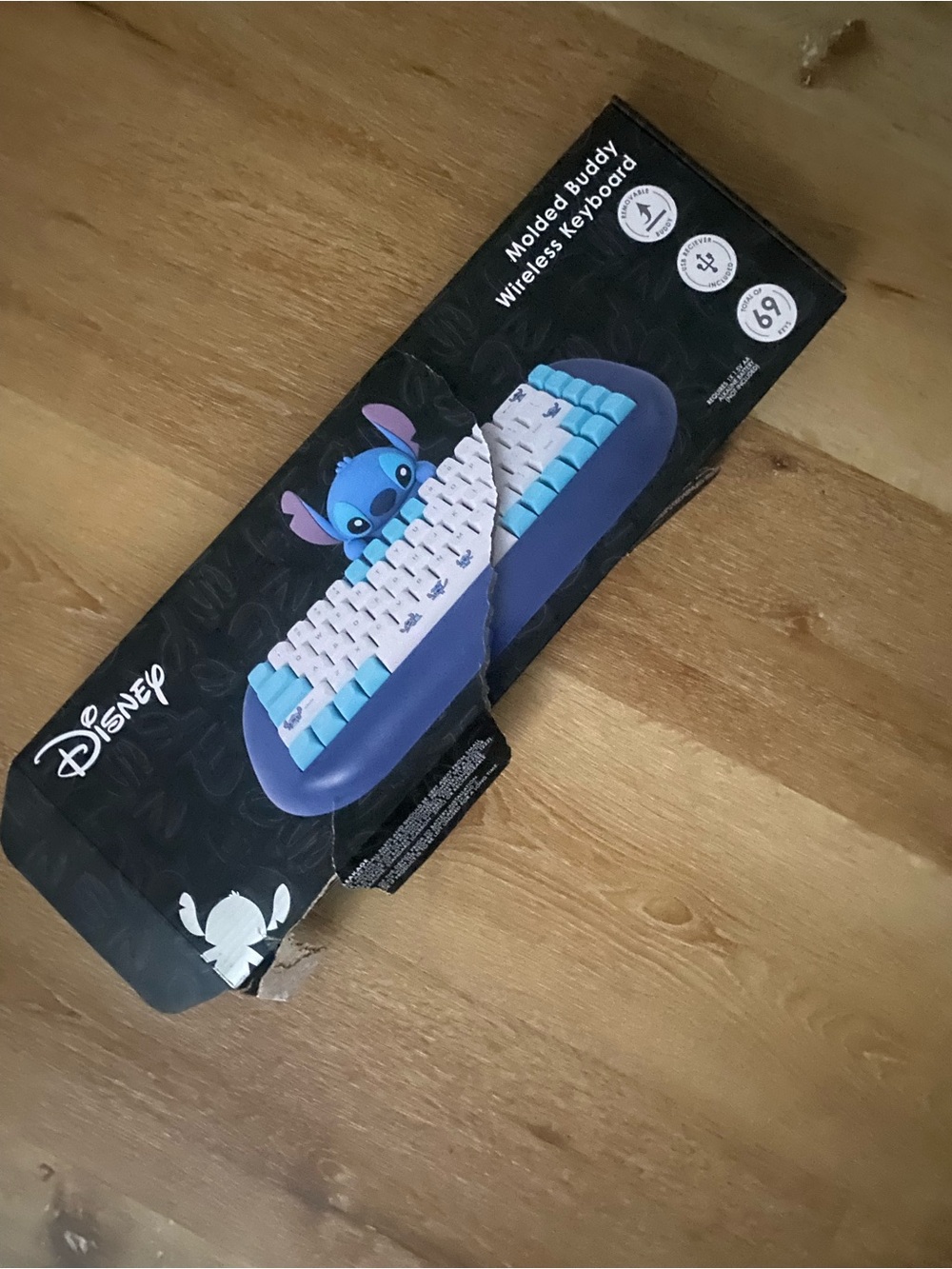 Disney Stitch Molded Buddy Wireless Keyboard - Blue, White